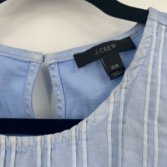 J. Crew Women's Striped Sleeveless Top Blouse Chambray Peplum Blue Size XXS - Picture 7 of 9